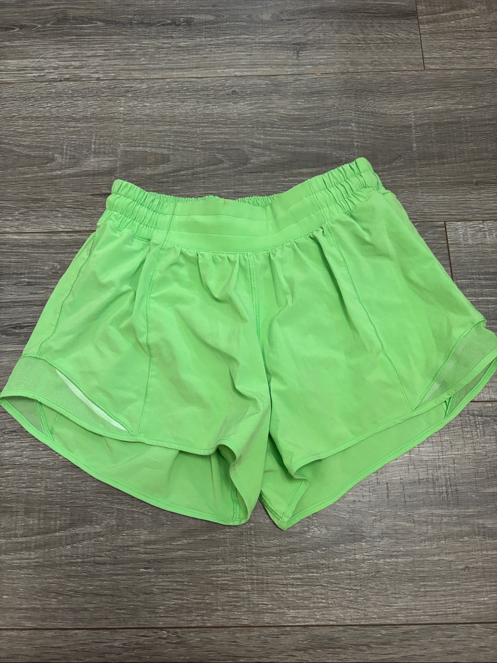 lululemon neon green hotty hot shorts